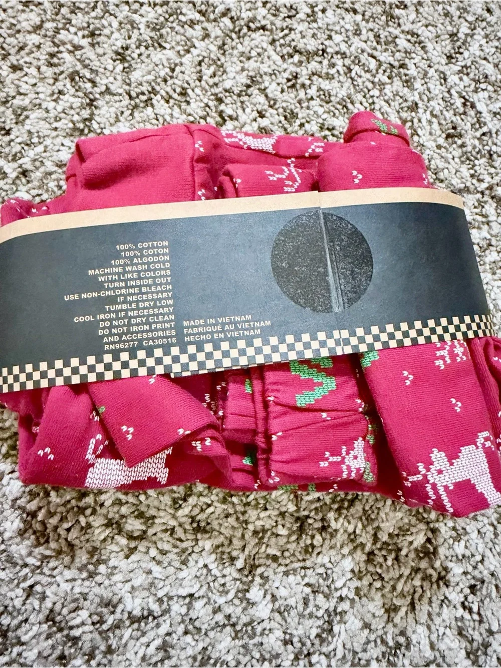 NWT Vans Kids Holiday Pajama Set in Bright Red with Teal Logos